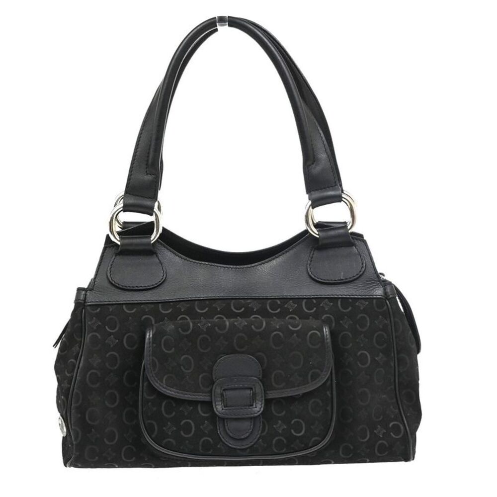 Celine C Macadam Suede Black Suede Handbag
